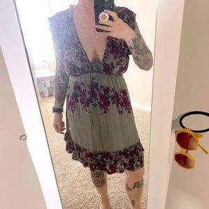Free people ruffle frock dress in rose print